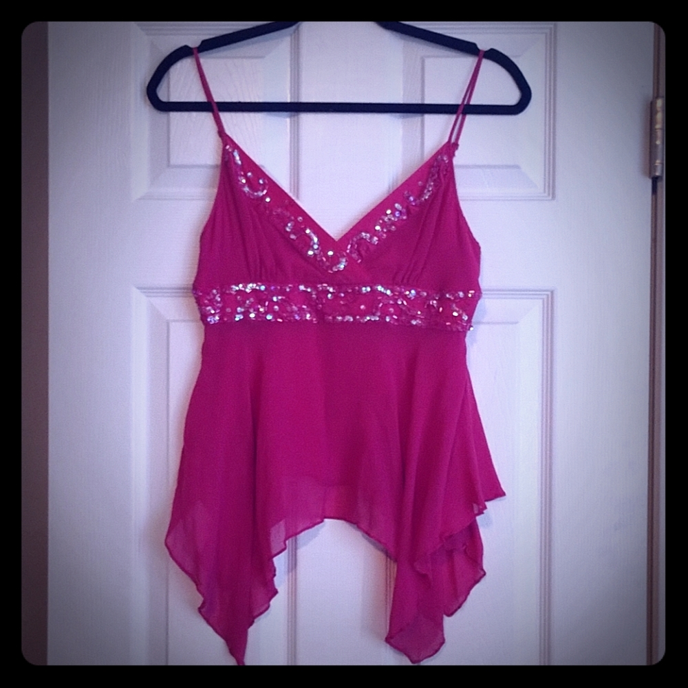 Sheer Silk Sequin Cami